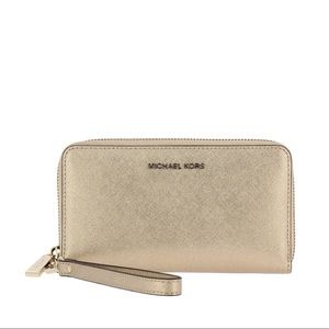 Authentic gold wristlet wallet
